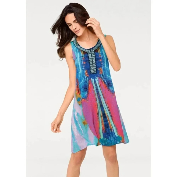 {Desigual} Madrid Embellished Sleeveless Midi Dress - Picture 1 of 15